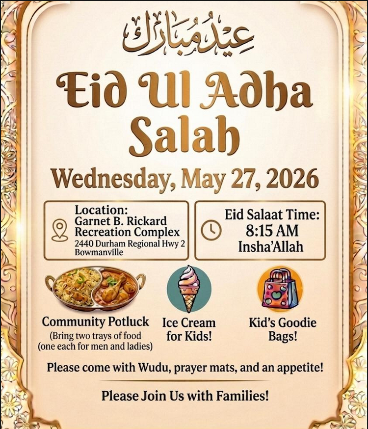 Eid Ul Adha Salah 2026 Flyer